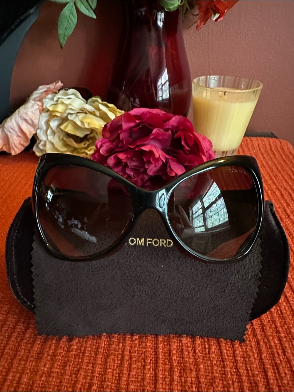 Authentic vintage Tom Ford Black Oversized Women's Sunglasses